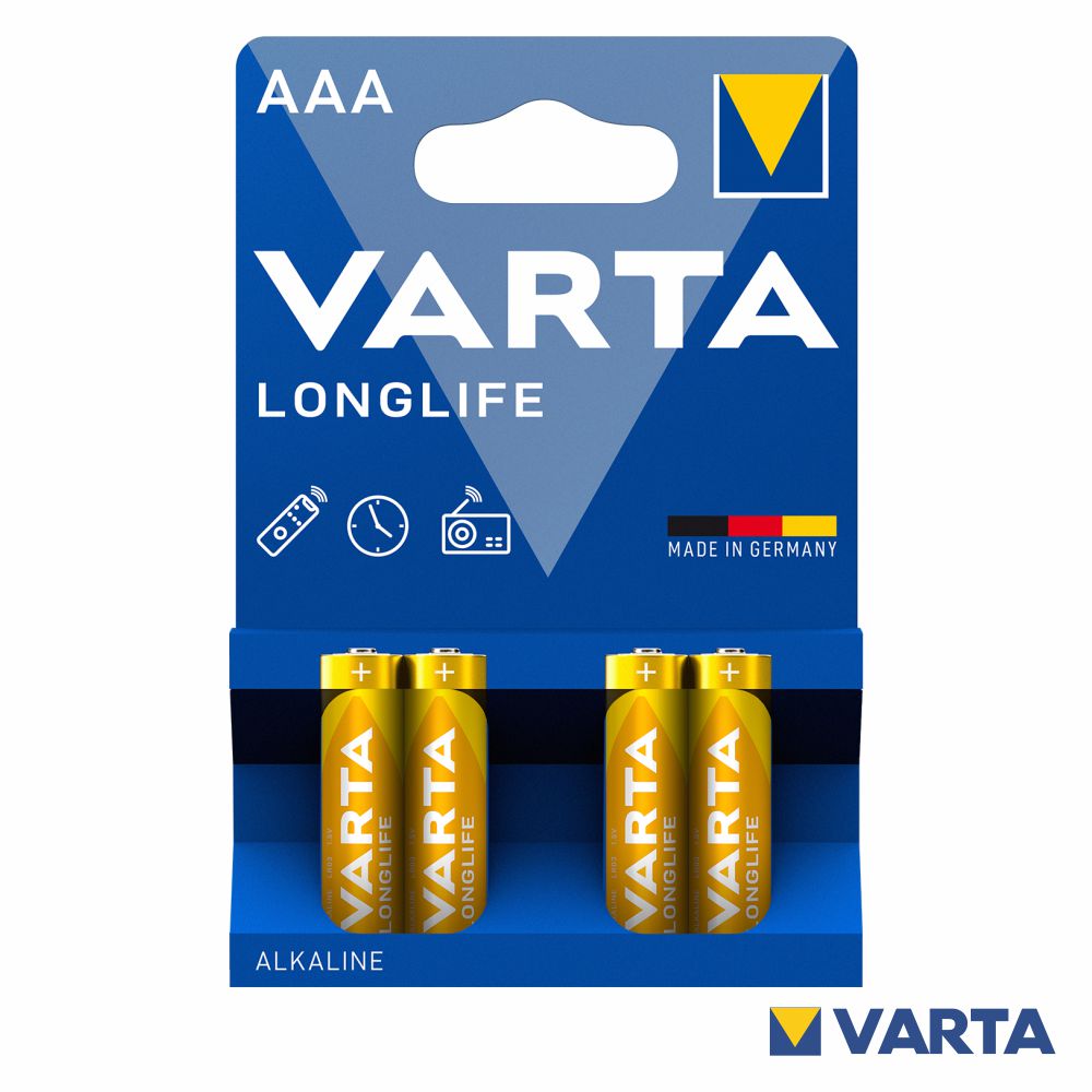 Pilha Alcalina Lr03/Aaa 1.5V 4X Longlife Varta - Tauu.pt