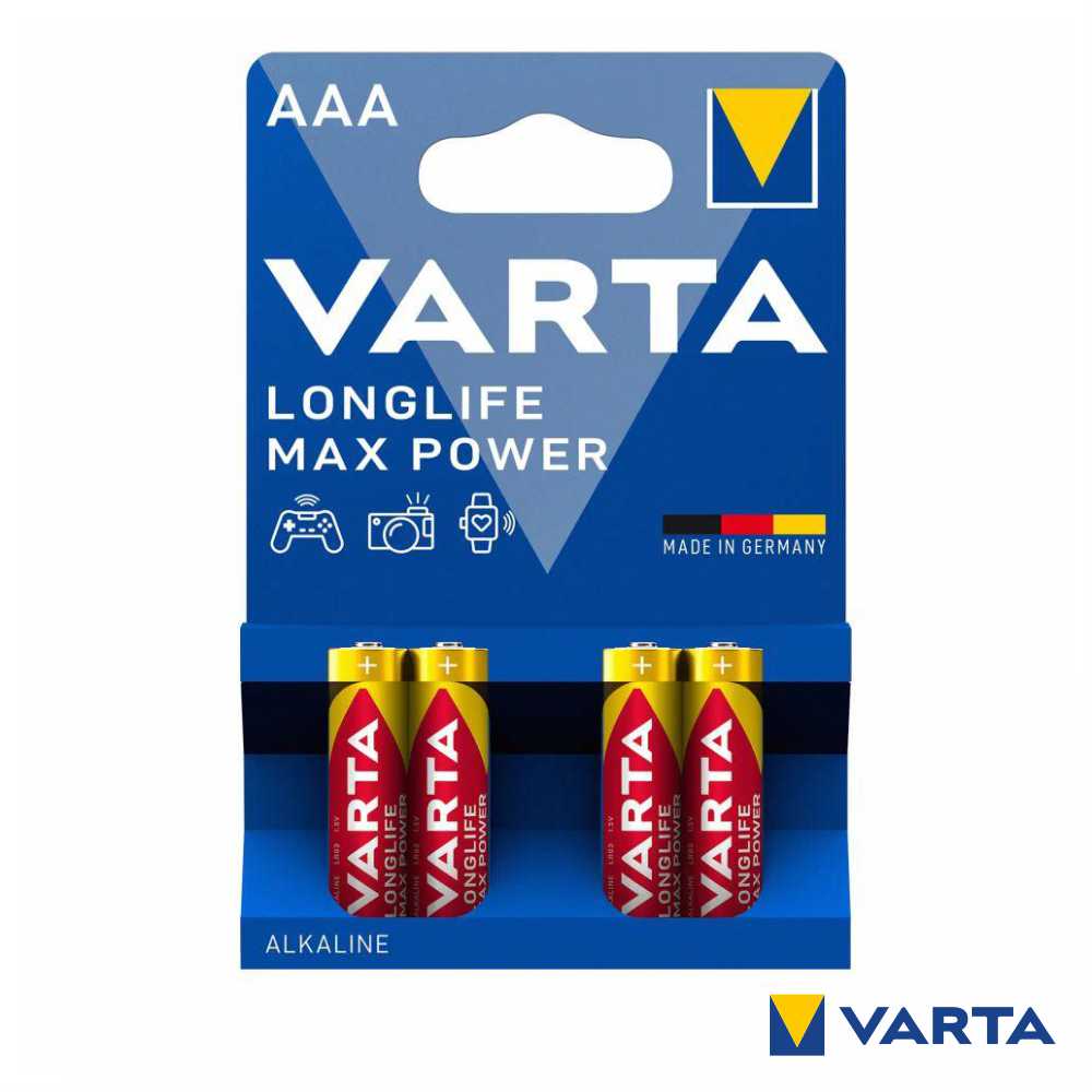 Pilha Alcalina Lr03/Aaa 1,5V 4X Longlife Max Power Varta - Tauu,pt
