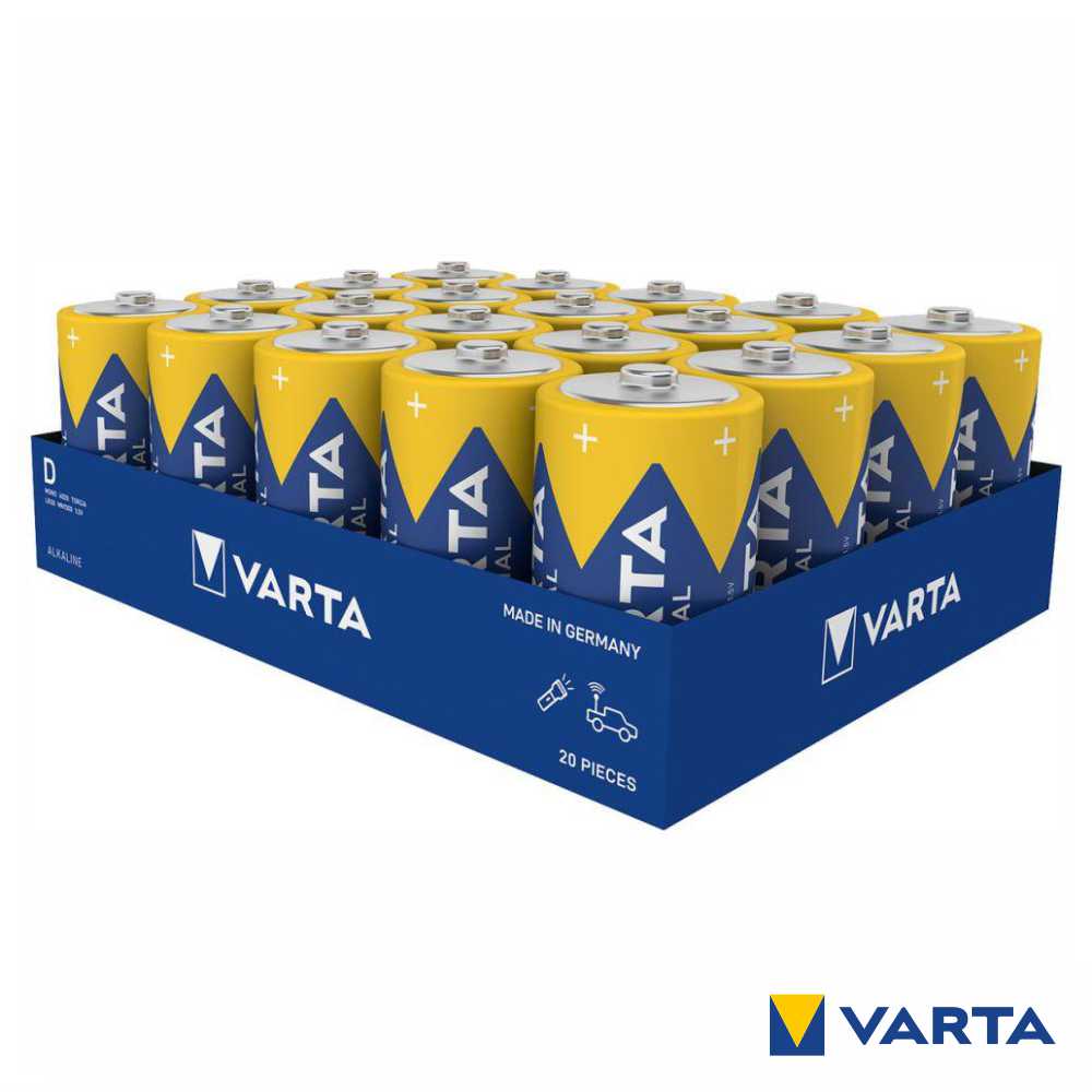 Pilha Alcalina Lr20/D 1,5V 20X Industrial Pro Varta - Tauu,pt