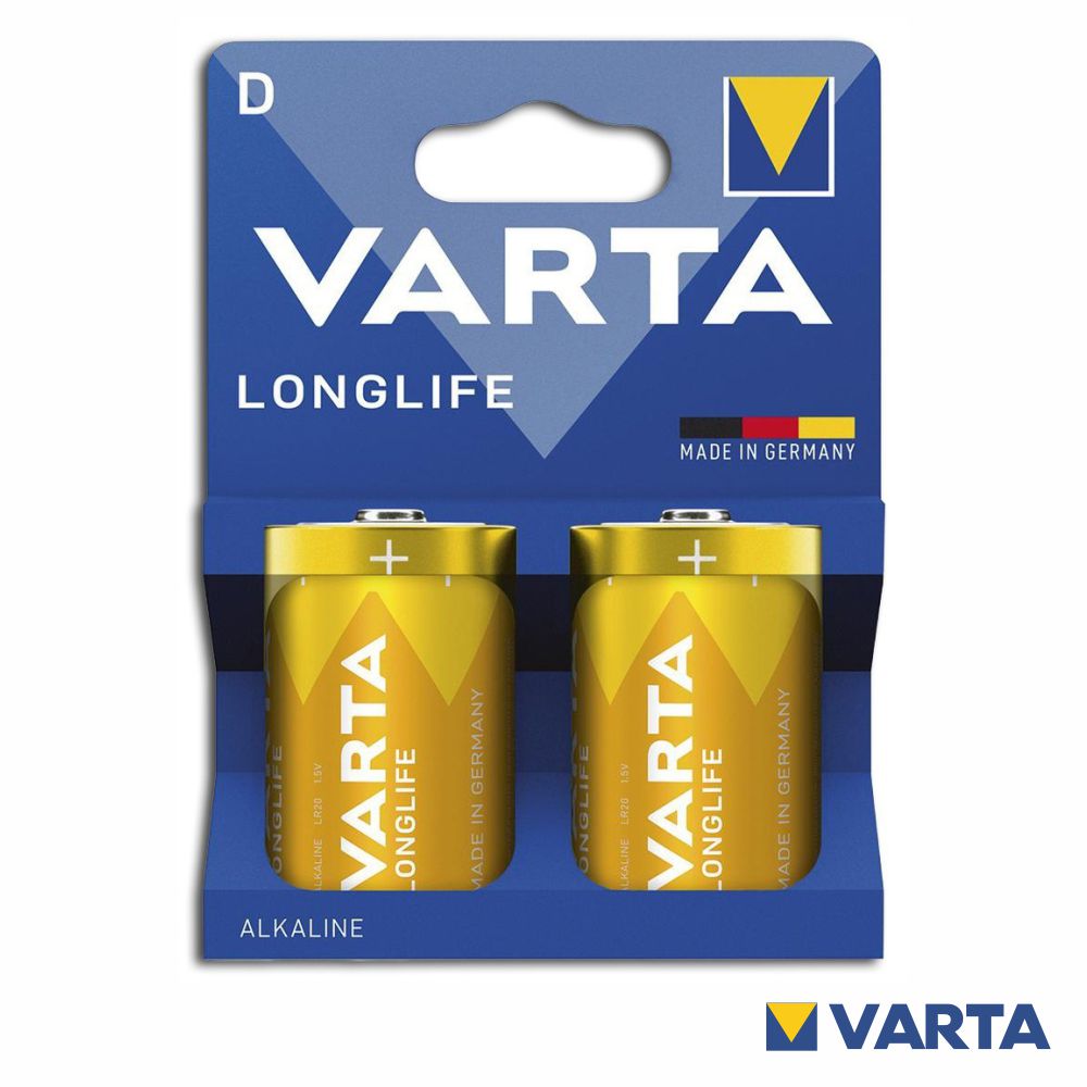 Pilha Alcalina Lr20/D 1.5V 2X  Longlife Varta - Tauu.pt