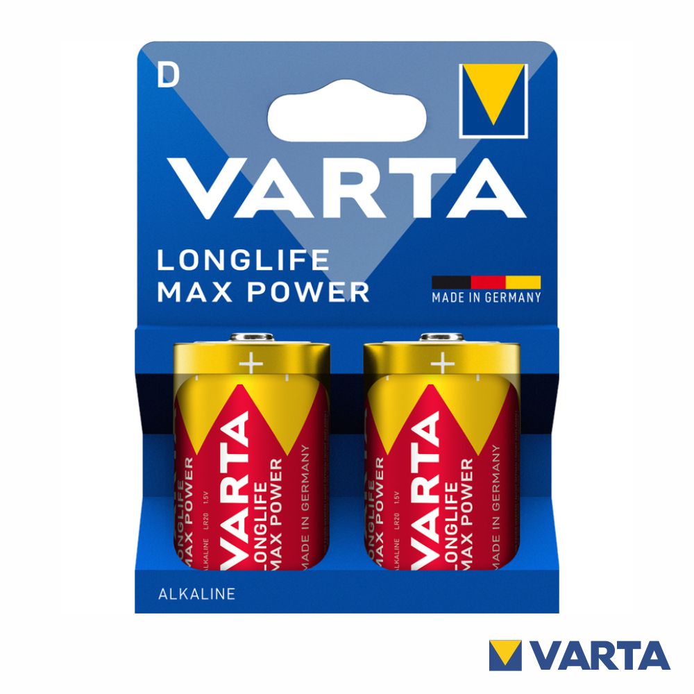 Pilha Alcalina Lr20/D 1.5V 2X  Longlife Max Power Varta - Tauu.pt