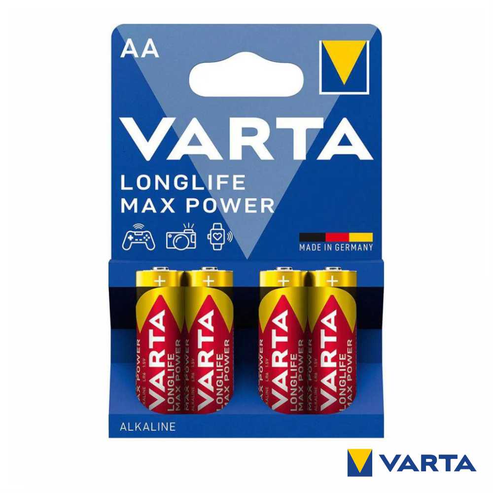 Pilha Alcalina Lr6/Aa 1,5V 4X Longlife Max Power Varta - Tauu,pt