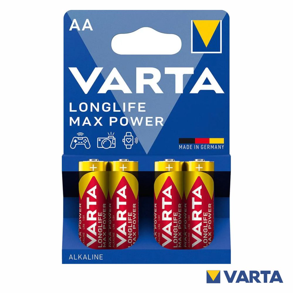 Pilha Alcalina Lr6/Aa 1.5V 4X Longlife Max Power Varta - Tauu.pt