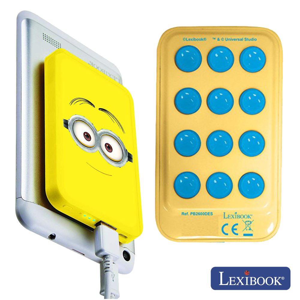 Powerbank 4000Ma C/ Cabo Usb E Ventosas Minions Lexibook - Tauu.pt