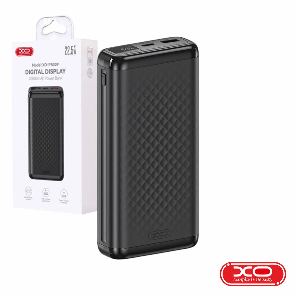 Powerbank 20000Mah Usb-A/Usb-C 22.5W Preto Xo - Tauu.pt