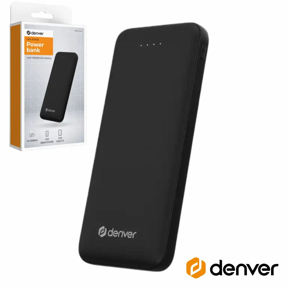 Powebank 10000Mah C/ Saída Usb-A Preto Denver - Tauu.pt