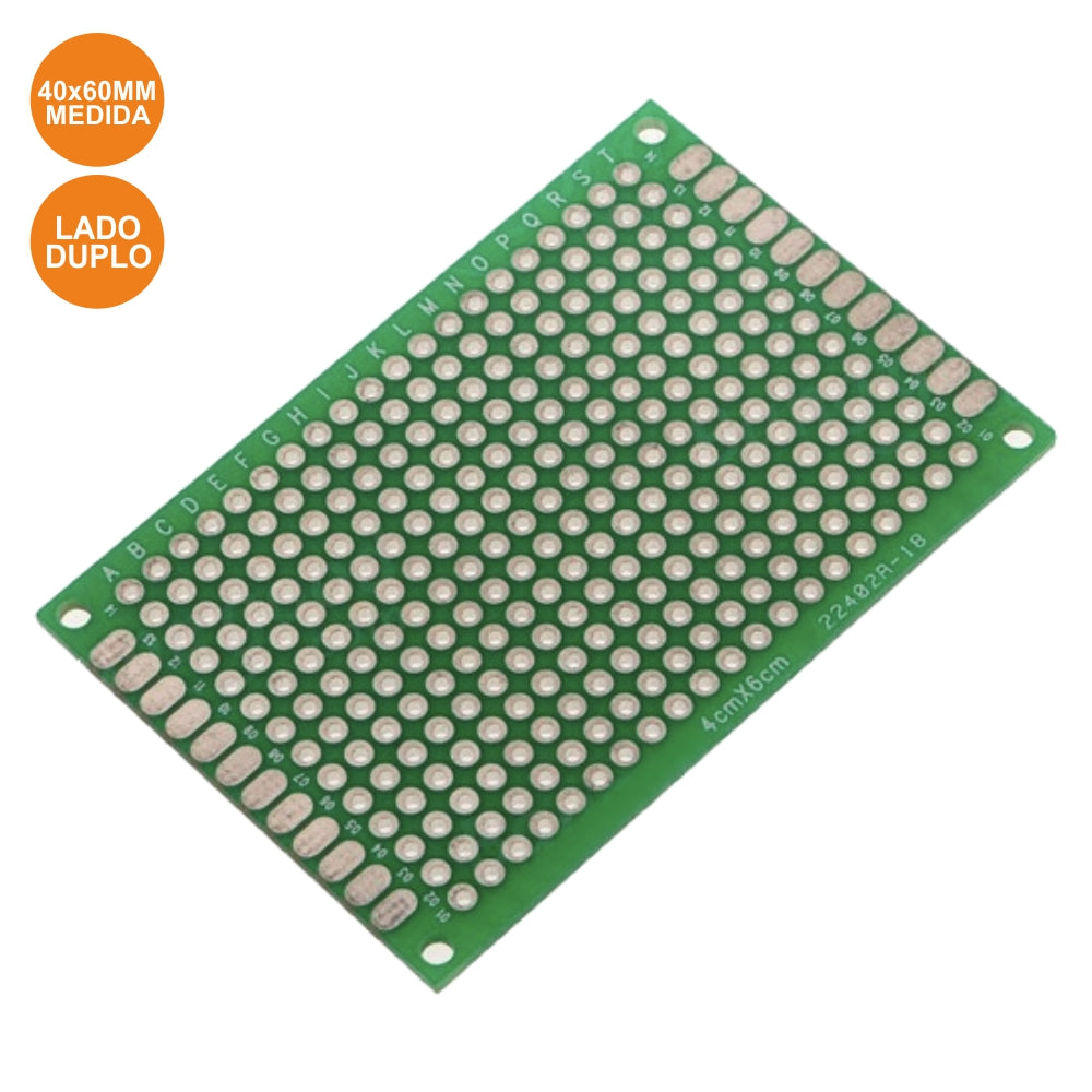 Placa Circuito Impresso Perfurada Em Pontos 40X60Mm - Tauu,pt