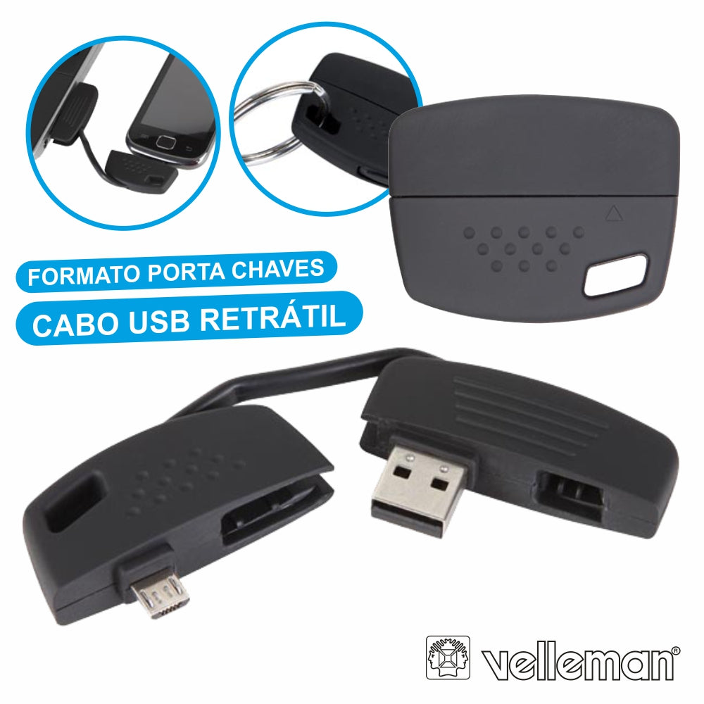 Cabo Usb-A 2,0 Macho / Micro Usb-B Porta Chaves Velleman - Tauu,pt