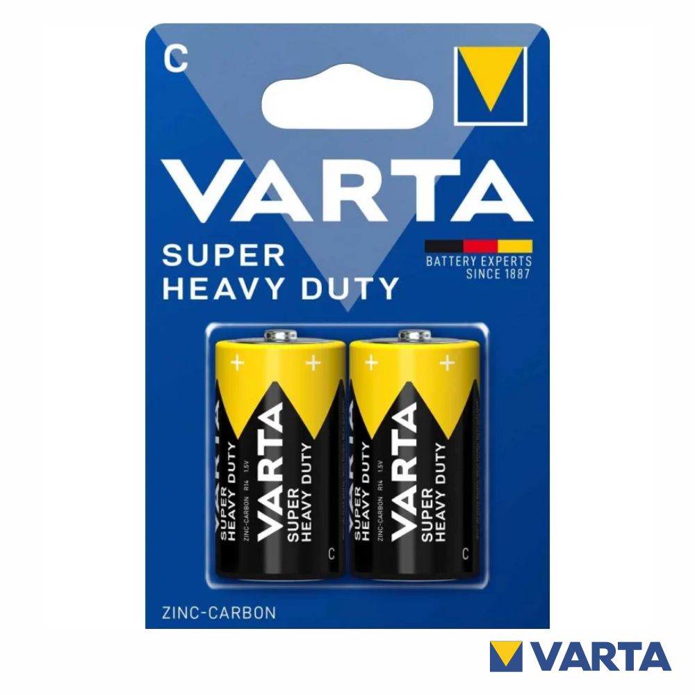 Pilha Zinco-Carvão Superlife R14/C 1.5V 2X Blister Varta - Tauu.pt