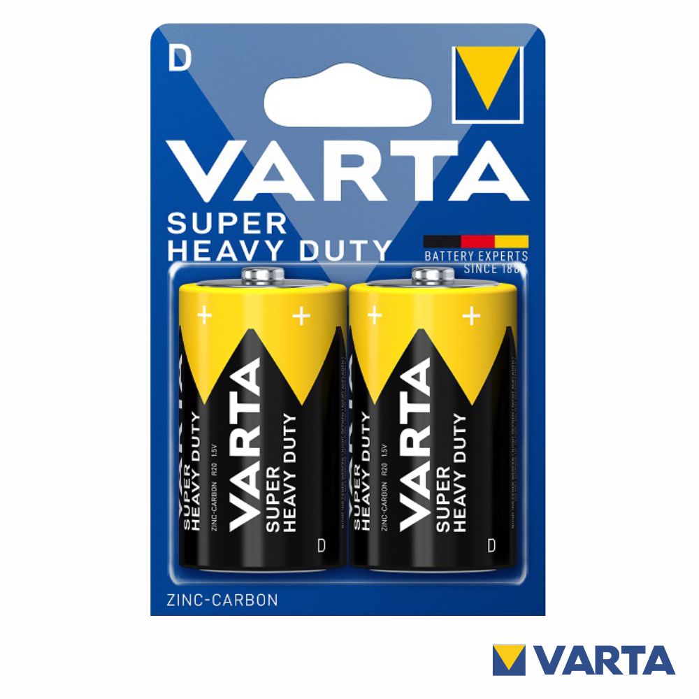 Pilha Zinco-Carvão R20/D 1.5V 2X Blister Varta - Tauu.pt