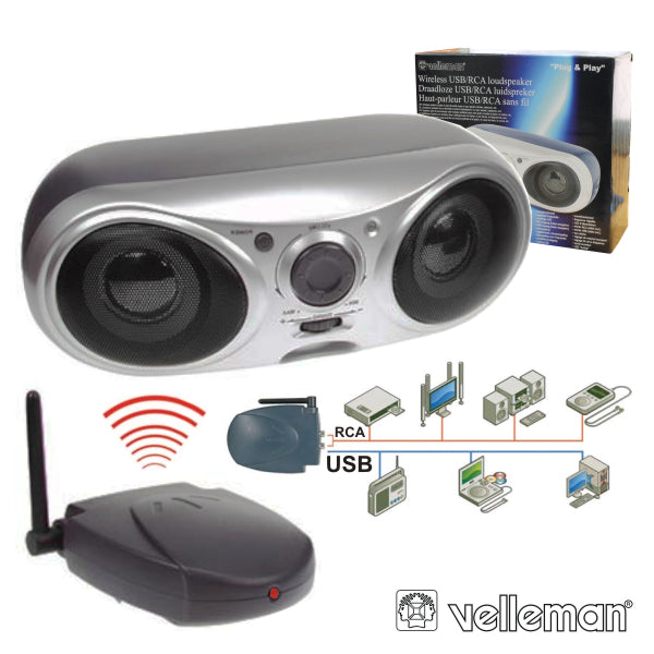 Coluna S/Fios P/ Pc E Mp3 Usb/Rca 2X2Wmáx Velleman - Tauu,pt