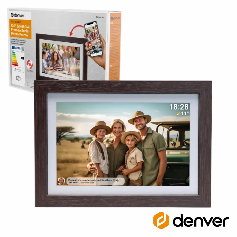 Moldura Digital Frameo 10.1" Castanho Denver - Tauu.pt