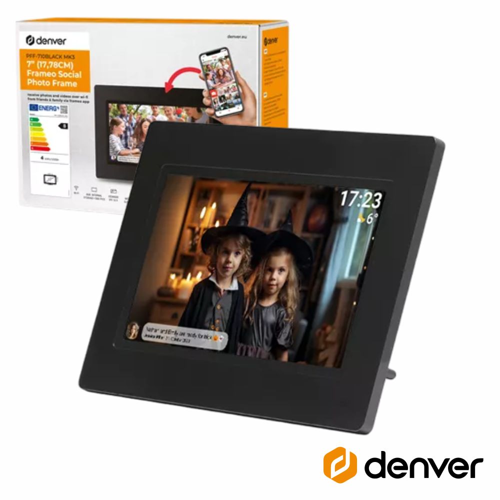 Moldura Digital Frameo 7" Preto Denver - Tauu.pt