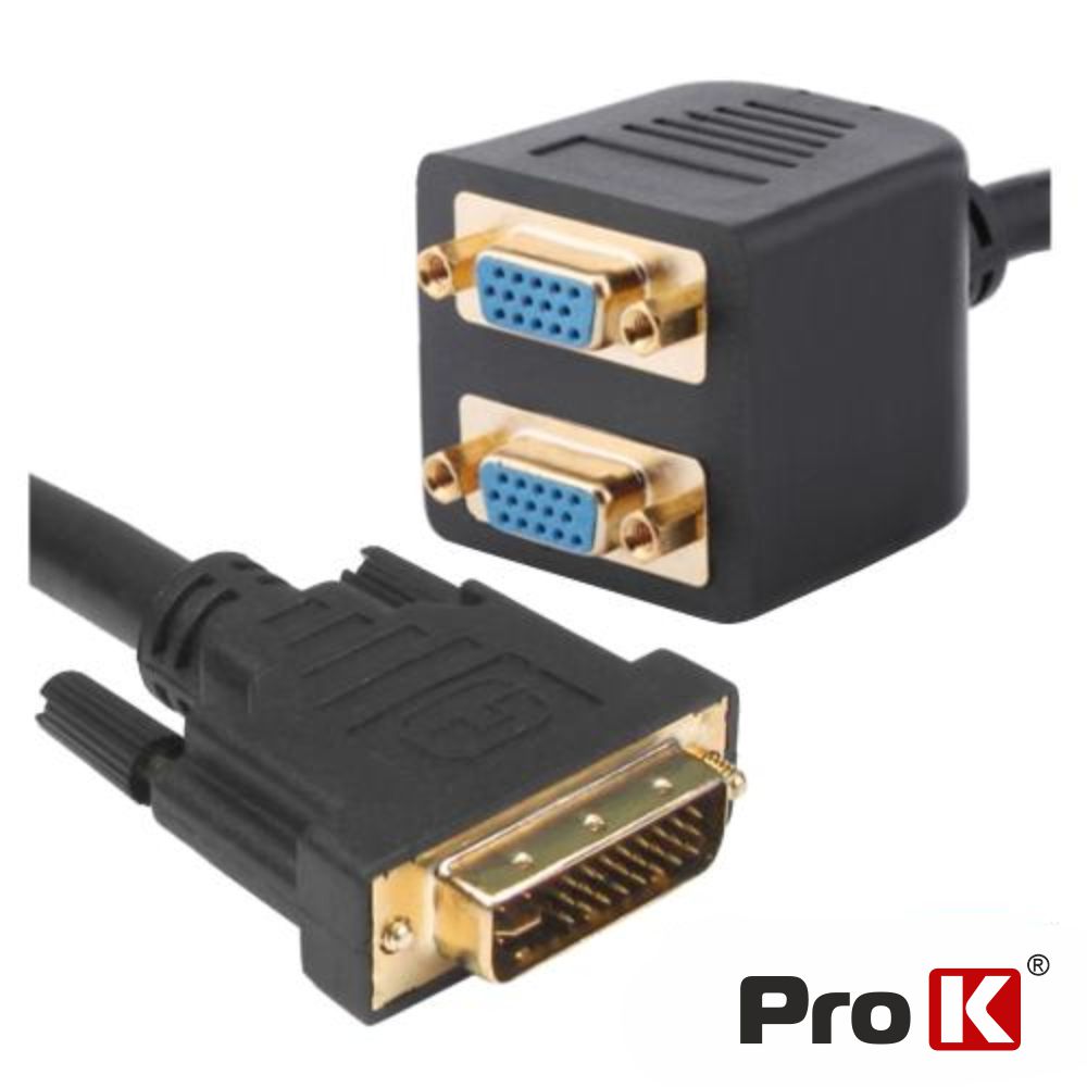 Adaptador 1 Entrada  Dvi-I /  2 Saídas Vga  Prok - Tauu.pt