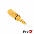 Ficha Banana 4Mm Dourada C/ Anel Preto - Tauu.pt