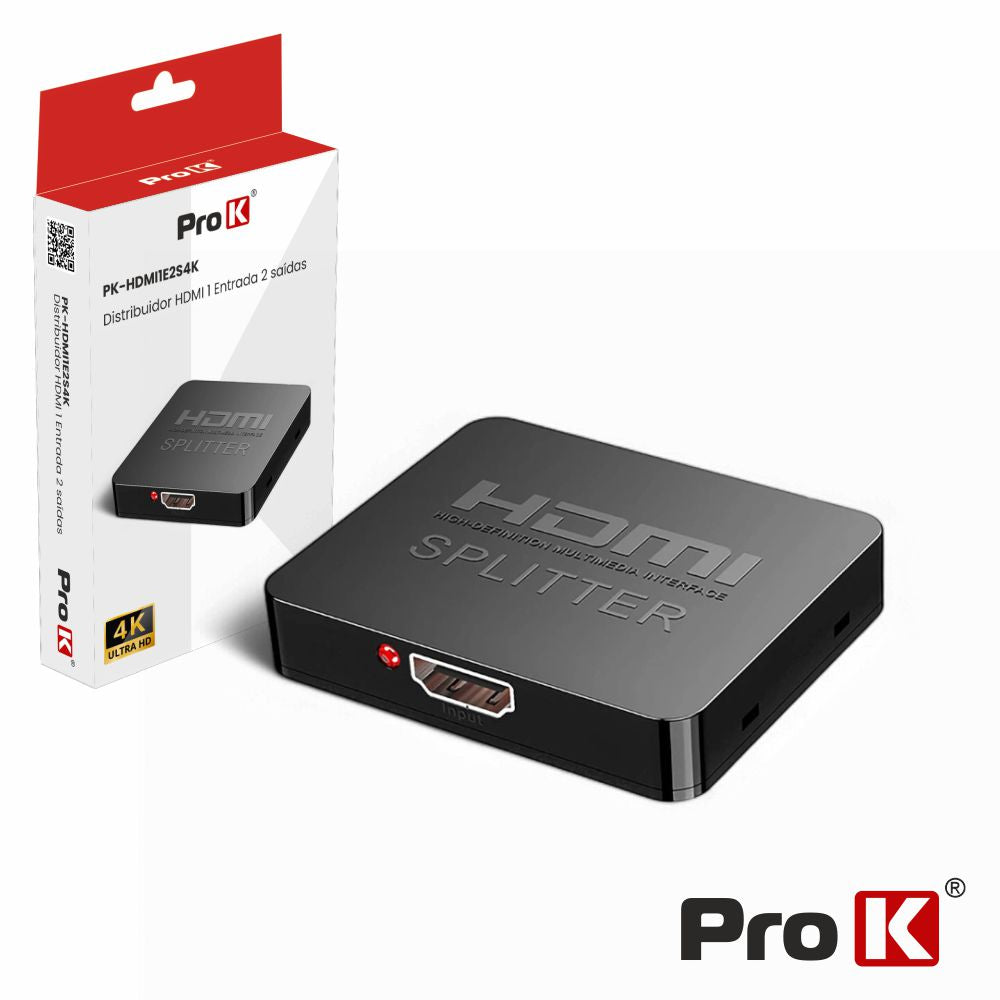 Distribuidor Hdmi Amplificado 1 Entrada 2 Saídas 4K Prok - Tauu,pt