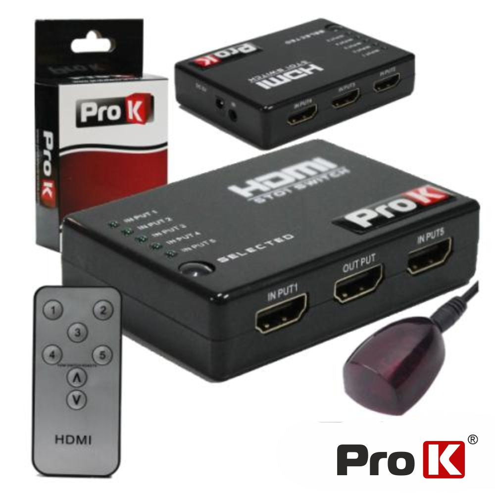 Distribuidor Hdmi Amplificado 5 Entradas 1 Saída Ir Prok - Tauu.pt