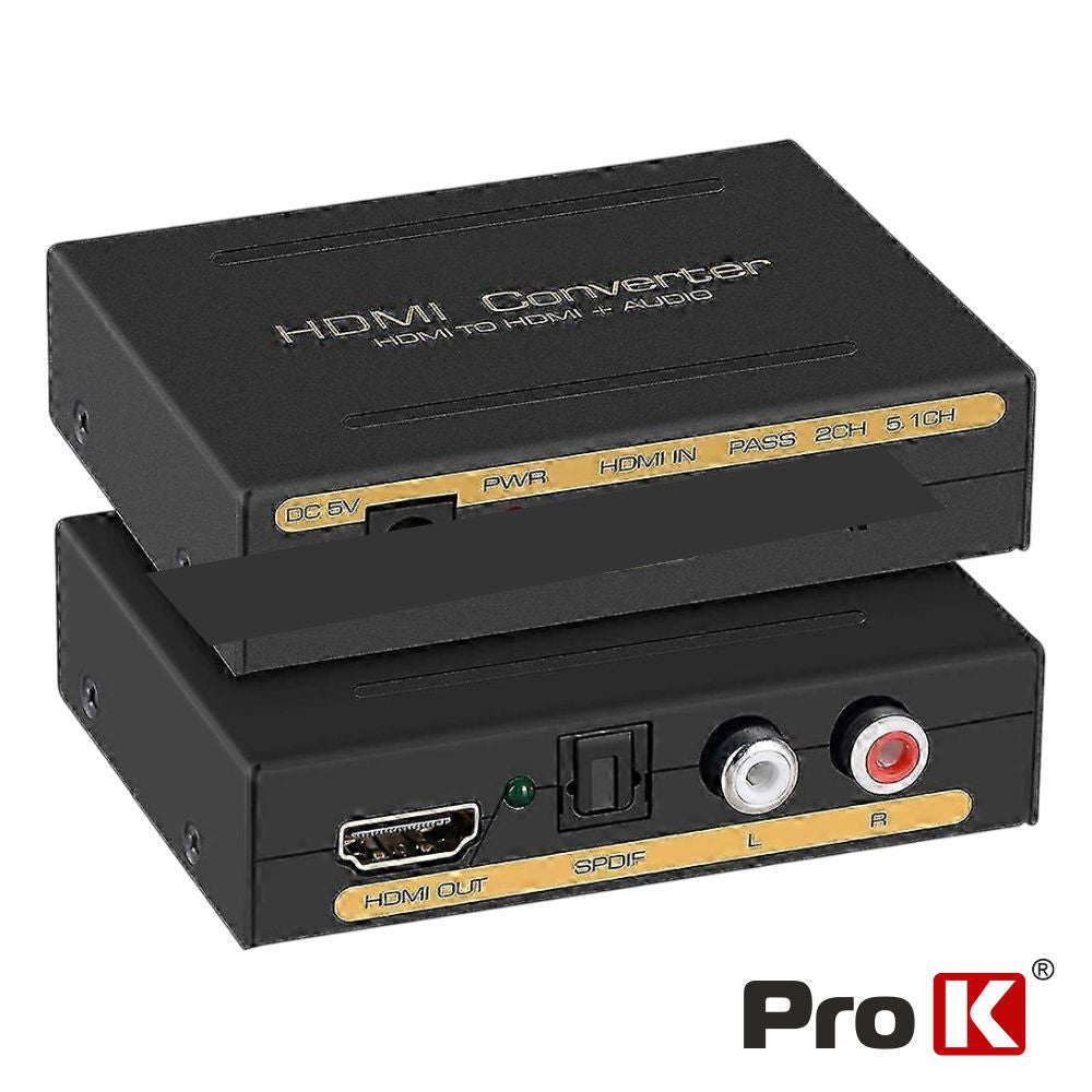 Extrator De Áudio Hdmi->Hdmi+Toslink+Rca Prok - Tauu.pt