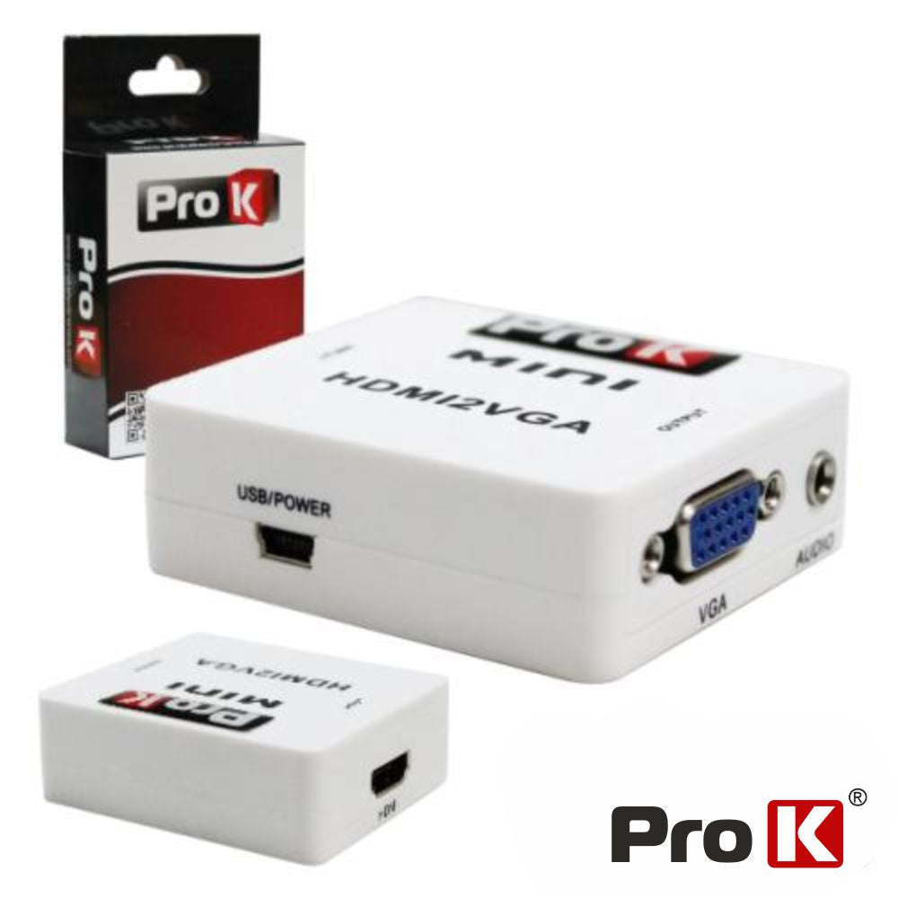 Conversor Hdmi -> Vga C/ Áudio Amplificado Prok - Tauu,pt
