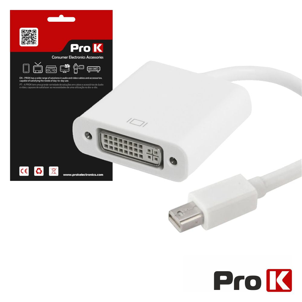 Adaptador Mini Displayport Macho / Dvi Fêmea Prok - Tauu,pt