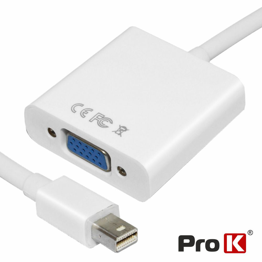 Adaptador Mini Displayport Macho / Vga Fêmea Prok - Tauu.pt