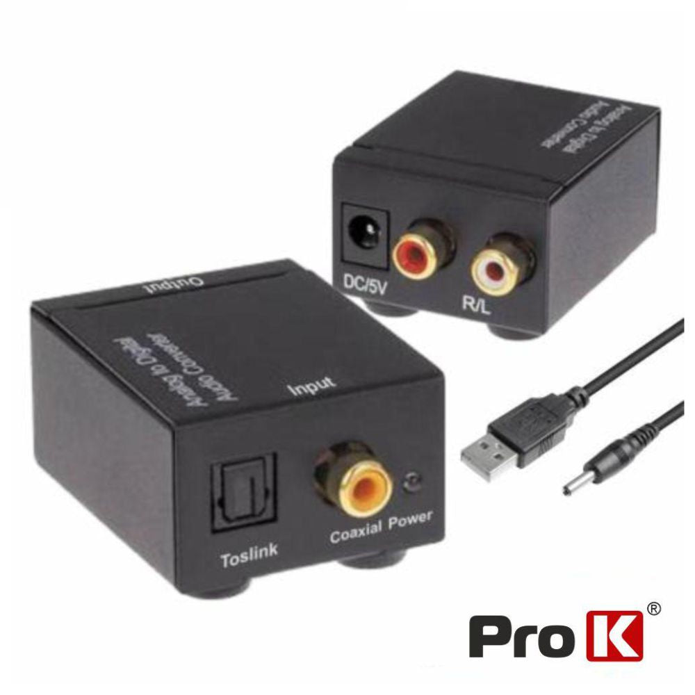Conversor Audio Toslink-Rca Prok - Tauu.pt