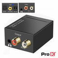 Conversor Áudio Toslink Rca Digital/Rca Jack Analógico Prok - Tauu,pt