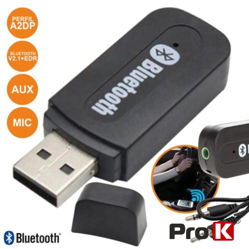 Receptor Áudio Bluetooth C/ Cabo Aux Prok - Tauu.pt