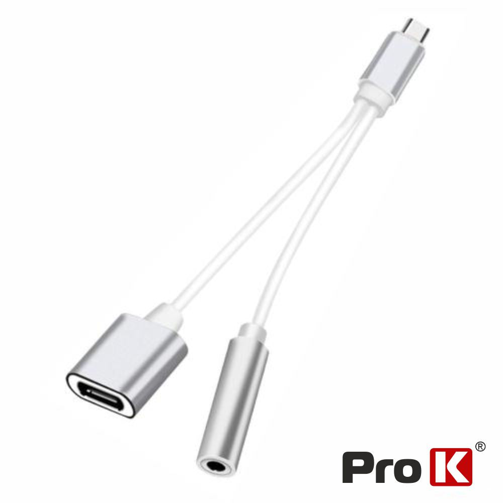 Adaptador Usb-C Macho P/ Usb-C / Jack 3,5Mm Prok - Tauu,pt
