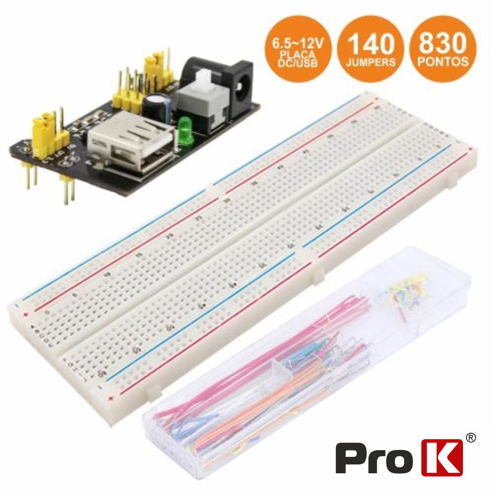 Placa De Ensaio Multifunções C/ 830 Pontos 140 Jumpers/Dc - Tauu,pt