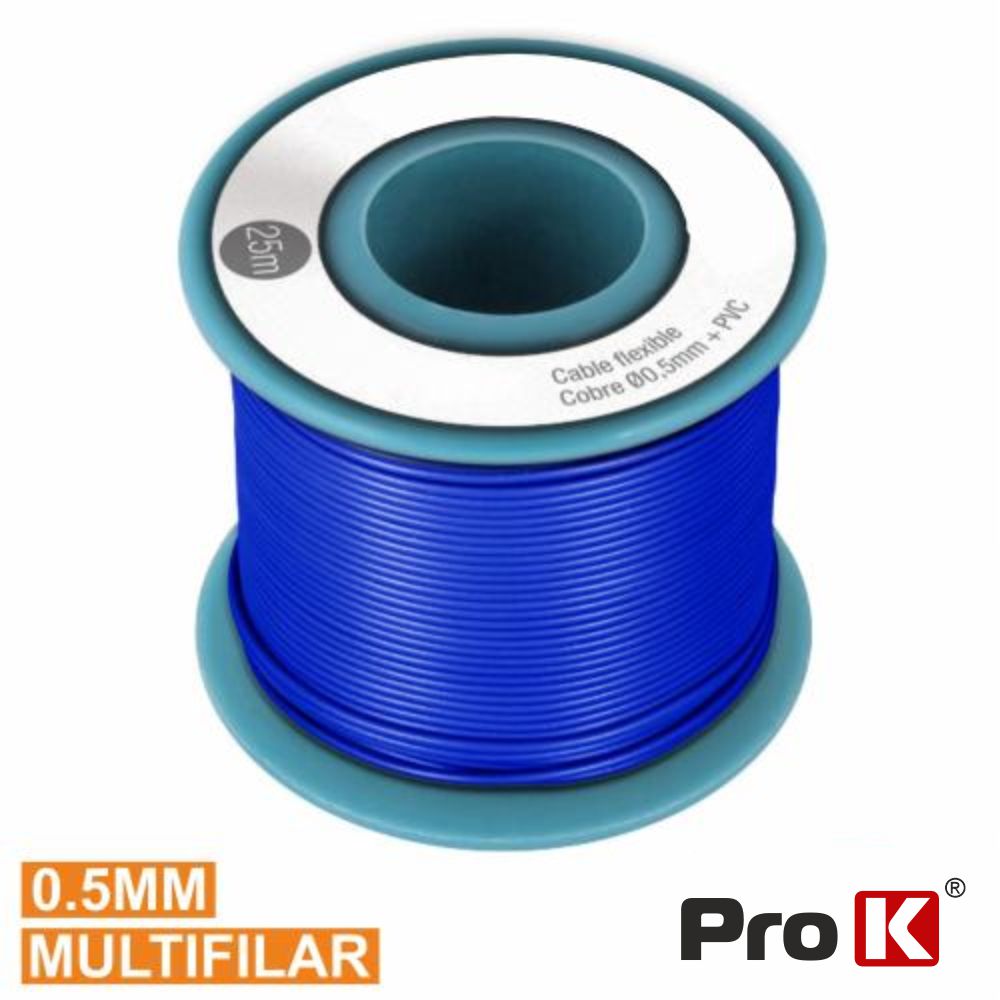 Cabo Multifilar Azul 0,5Mm Rolo 25M Prok - Tauu,pt