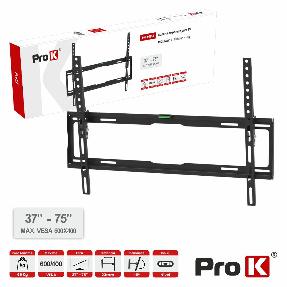 Suporte Tv Inclinável 37-75" 45Kg Vesa 600X400 Prok - Tauu.pt