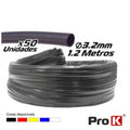 Tubo Manga Termoretráctil 3.2Mm 1.2M 50X Preta Prok - Tauu.pt
