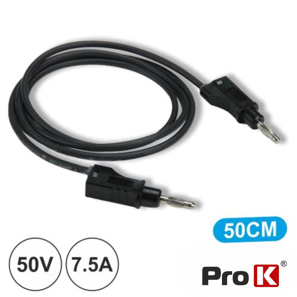 Ponta De Prova C/ Ficha Banana 50Cm Preta Prok - Tauu,pt