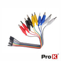 Kit 10 Cabos De Ligação Jumper Fêmea / Pinças Crocodilo Prok - Tauu.pt