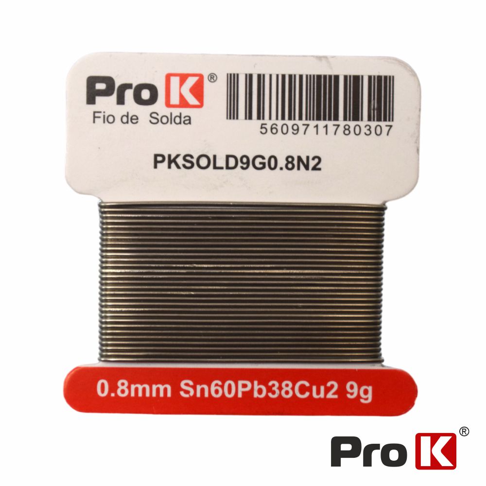 Solda 0.8Mm Sn60Pb38Cu2 9G Prok - Tauu.pt