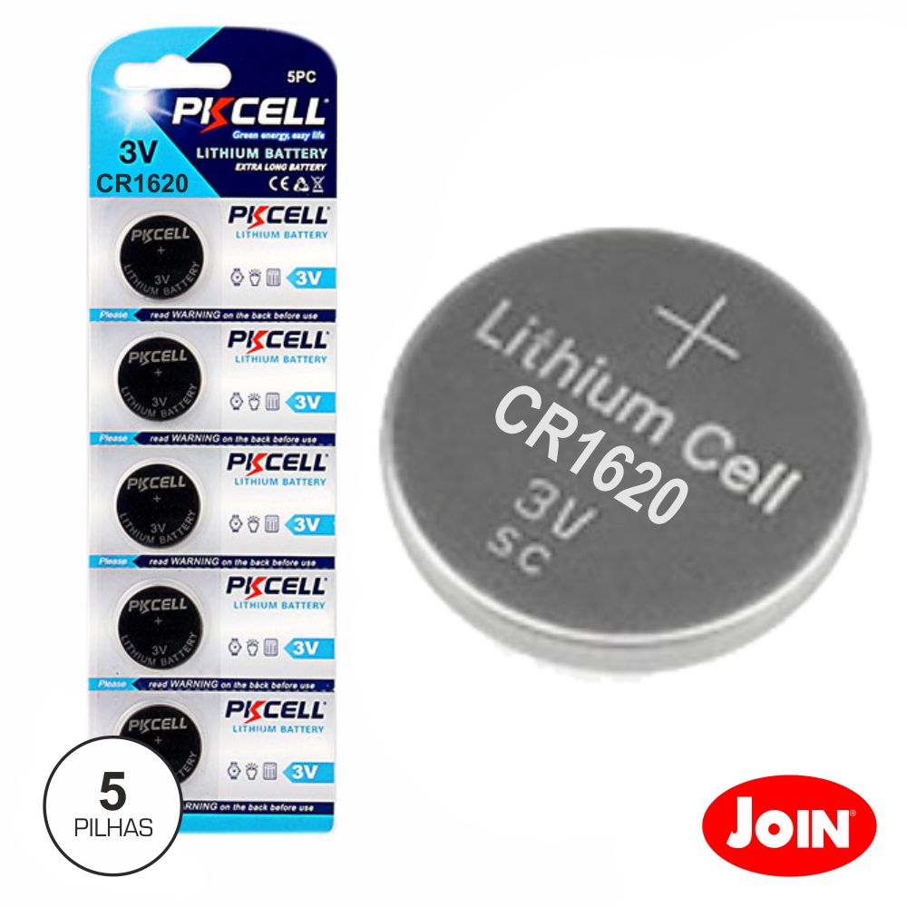 Pilha Lithium Botão Cr1620 3V 70Ma 5X Blister - Tauu,pt