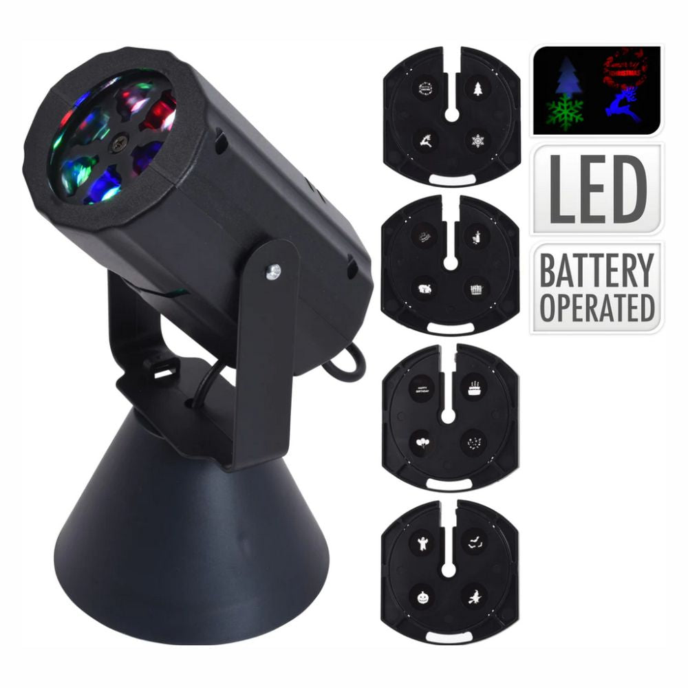 Projetor Led Interior A Bateria C/ 4 Slides - Tauu,pt