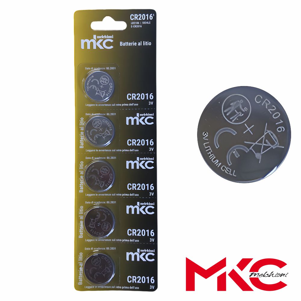 Pilha Lítio Botão Cr2016 3V 5X Blister Mkc - Tauu,pt