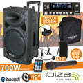 Coluna Amplificada 12" 700W Usb/Bt/Sd/Bat Uhf Preta Ibiza - Tauu.pt