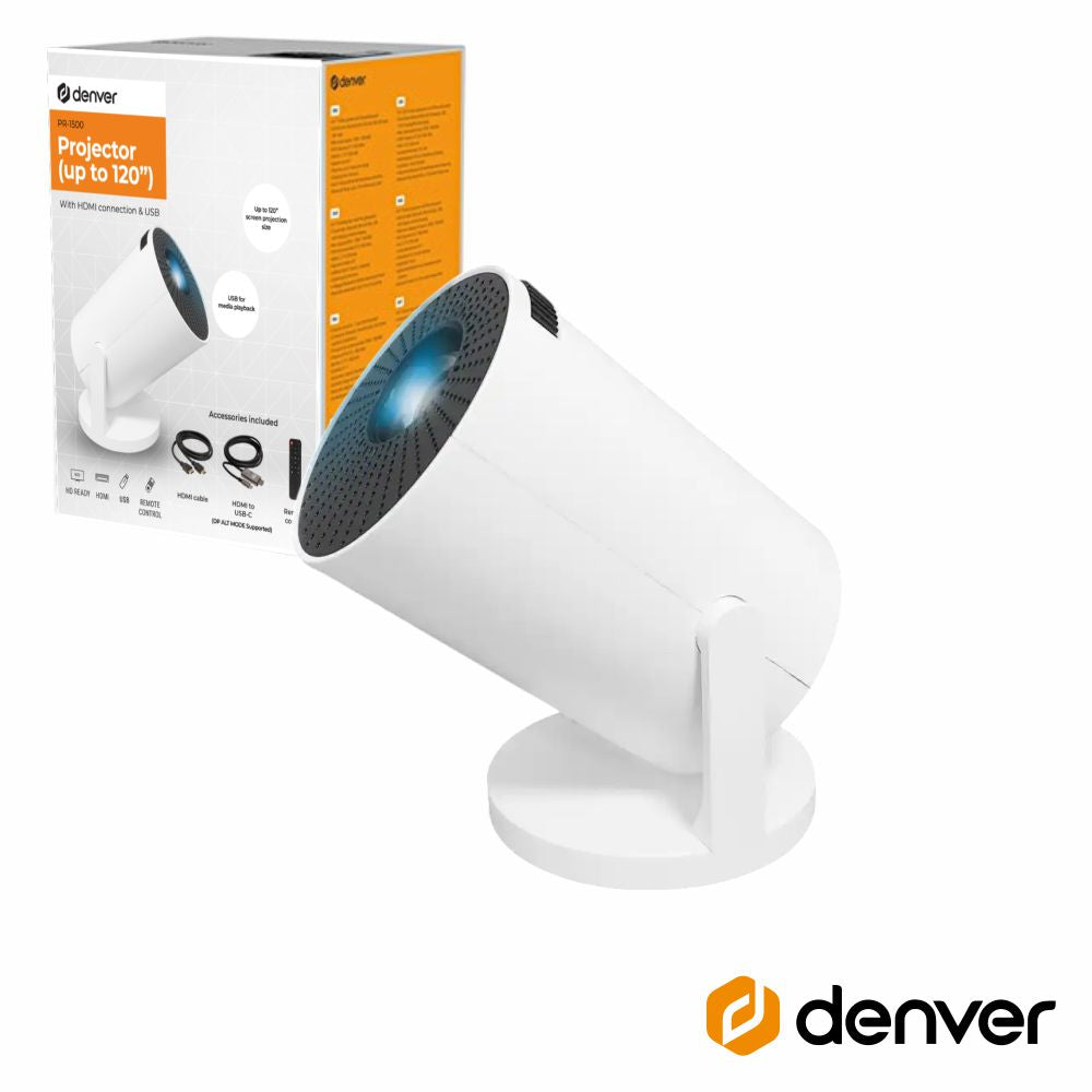Vídeo Projetor Hd 720P Hdmi/Usb 300Lm Denver - Tauu.pt