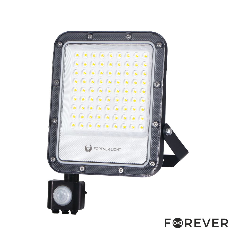 Foco Led 50W C/ Sensor 230V 4000K 7500Lm Ip65 Preto Forever - Tauu,pt