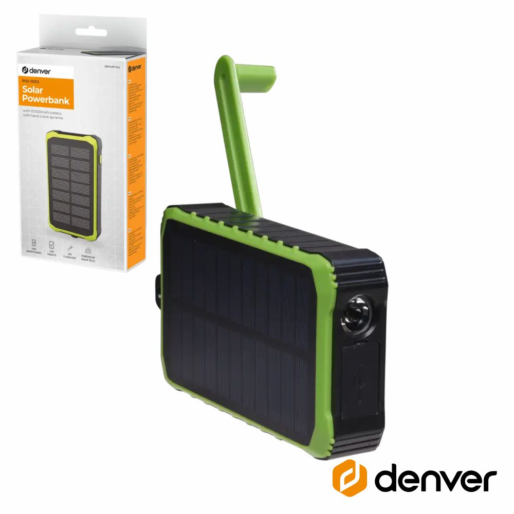 Powerbank 10000Mah C/ Dínamo/Painel Solar 2X Usb-A 1X Usb-C - Tauu.pt