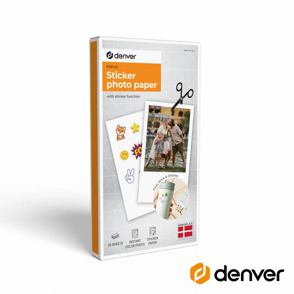 Papel Fotográfico Autocolante 20Un P/ Mcp-6010 Denver - Tauu.pt