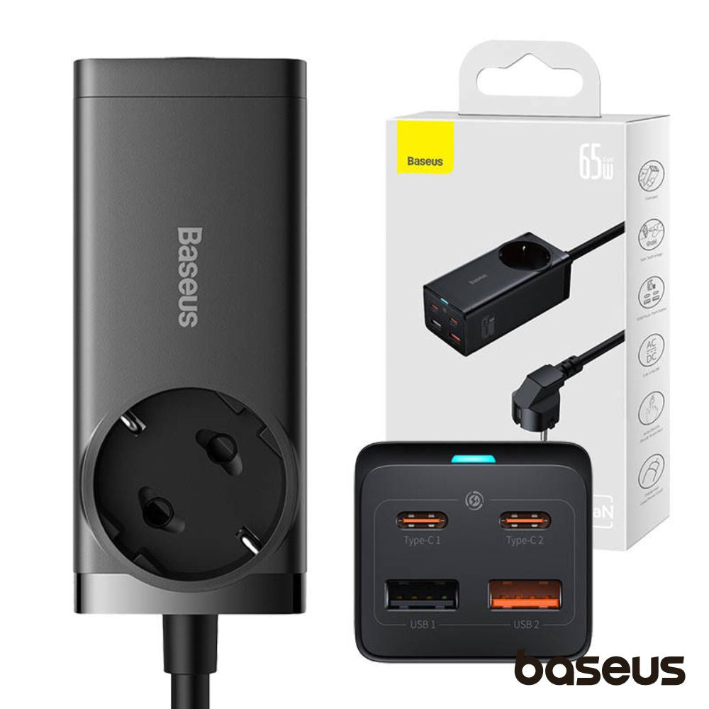 Estação De Carregamento Gan3 Schuko 2X Usb-A 2X Usb-C 65W - Tauu.pt
