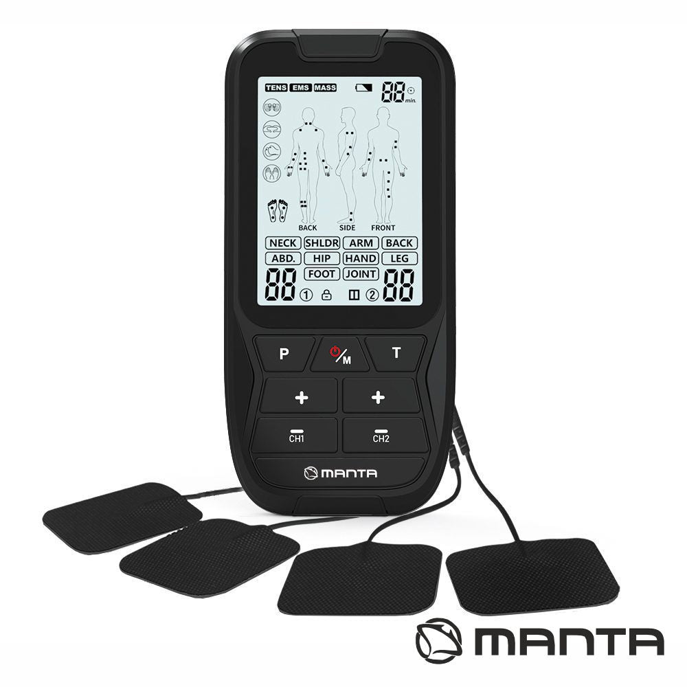 Electroestimulador Muscular Portátil C/ 4 Eléctrodos Manta - Tauu.pt