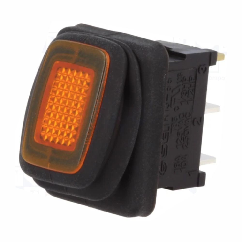 Interruptor Basculante C/ Luz 16A-250V Spst On-Off Laranja - Tauu,pt