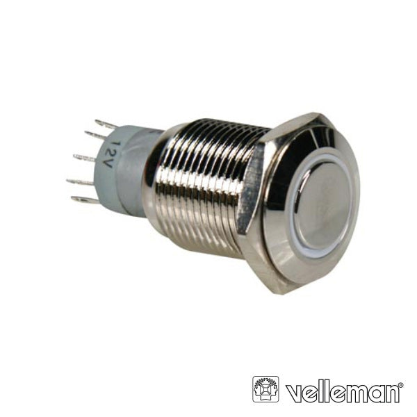 Interruptor Redondo De Metal Spdt 1Na 1Nc Anel Branco - Tauu.pt