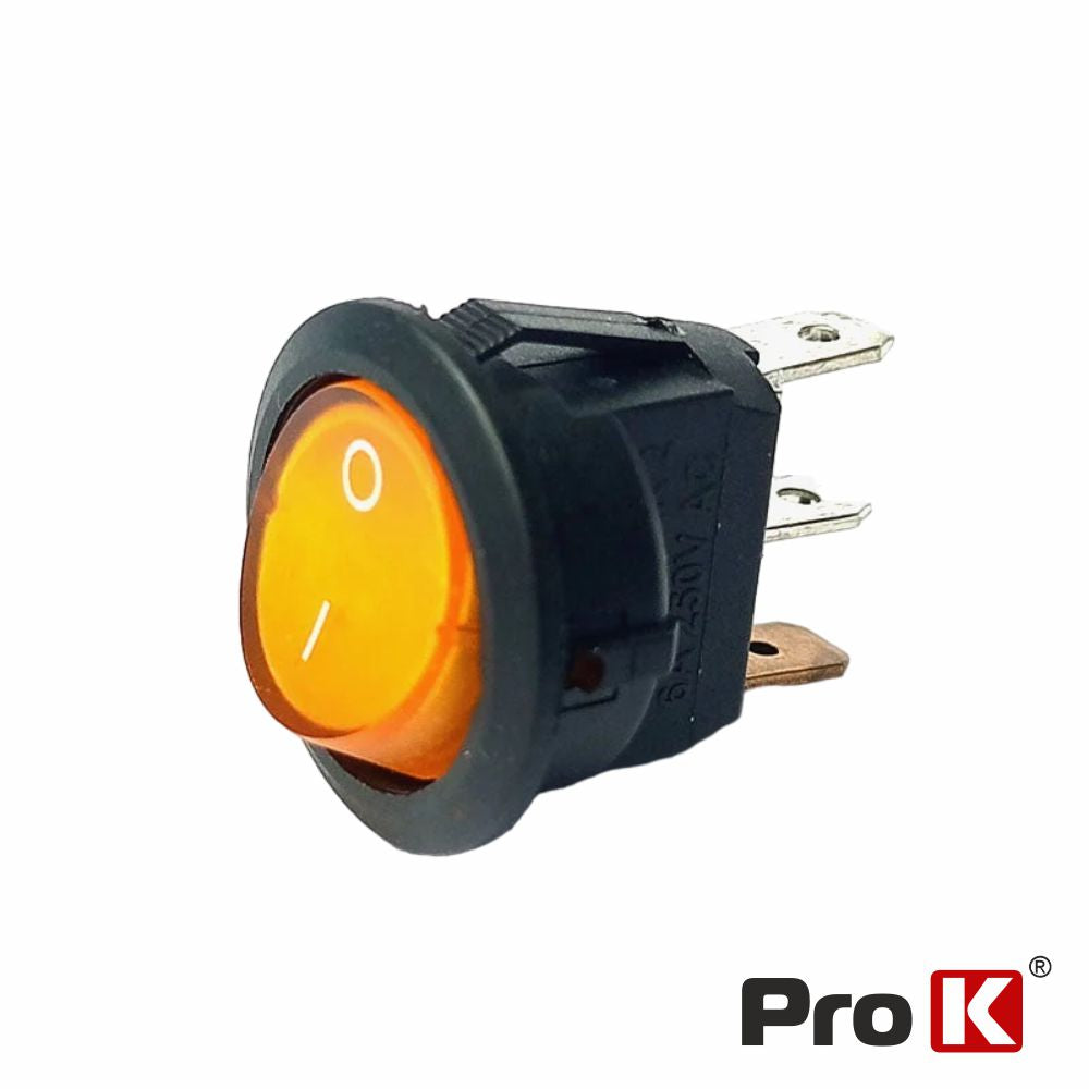 Interruptor Basculante Led 20A-12V On-Off Laranja - Tauu,pt