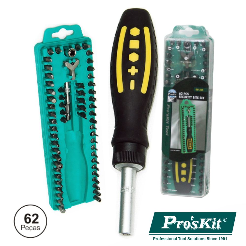 Conjunto De Chave Roquete C/ 62 Bits E Extensor Proskit - Tauu,pt